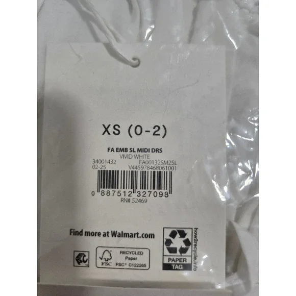 Free Assembly Women's Plus‎ Sleeveless Cotton Midi Dress with Bow Front White XS - Picture 4 of 8